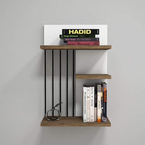 Nezma Sapphire modern melamine-coated 3-tier wall shelf white